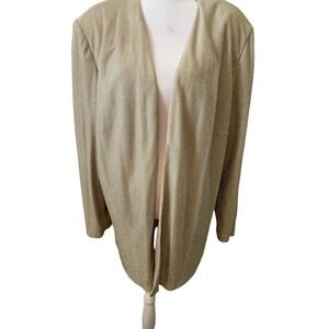 Vintage Karen Miller New York Silver Metallic Thread Non-Closing Jacket  20